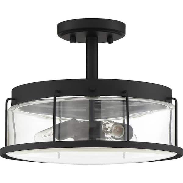 Quoizel Ludlow 3-Light Earth Black Semi-Flush Mount LUD1713EK