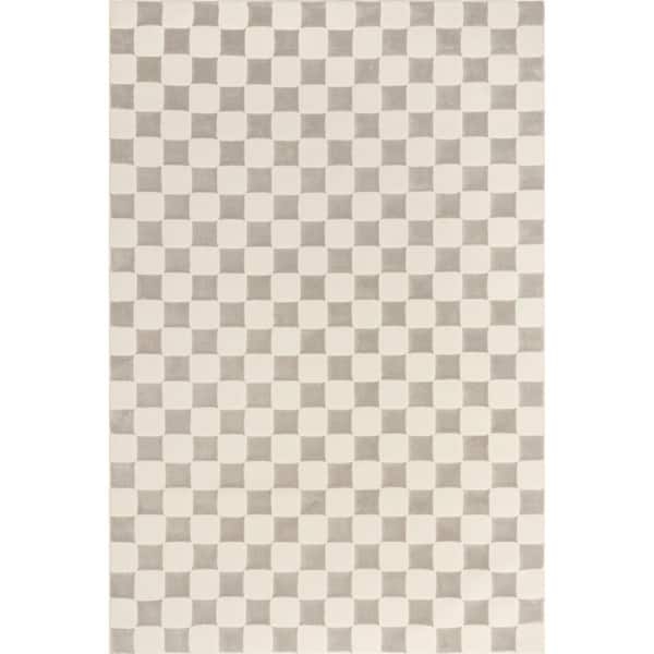 nuLOOM Alaiya Checkered Machine Washable Cream 3 ft. x 5 ft. Modern Area Rug