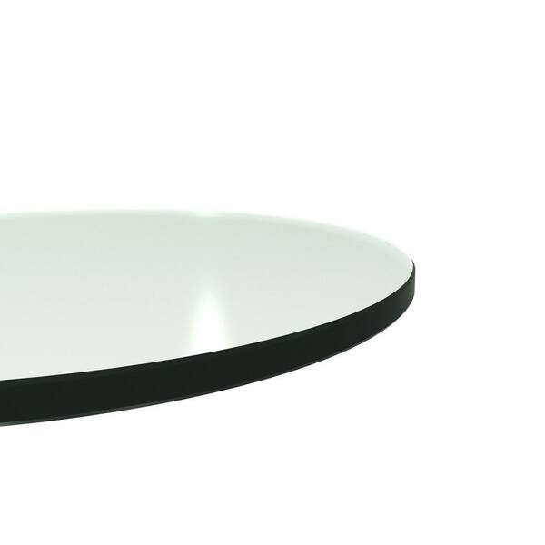 42" Inch Clear Round Tempered Glass Table Top 1/4" thick Flat polish edge 