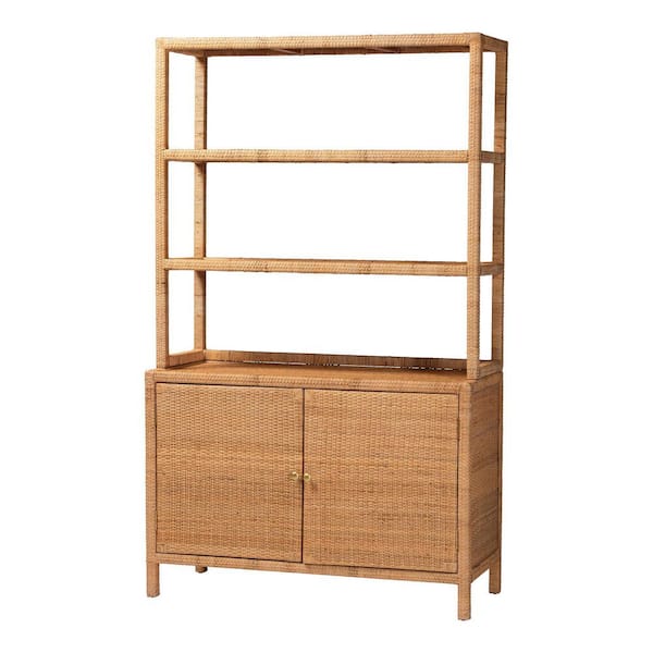 bali & pari Mortis Natural Brown Rattan 79.1 in. H Accent Storage