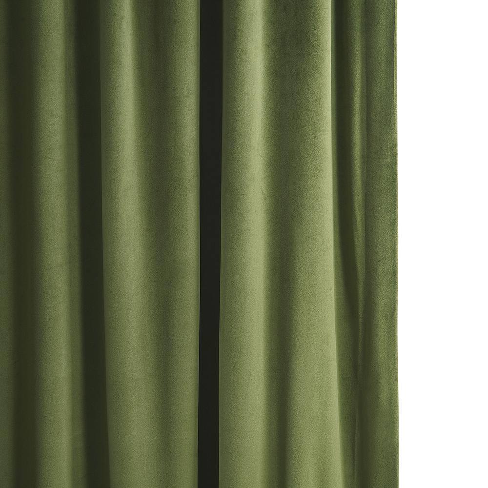 Basque Green Velvet Blackout Curtain Panel, 50" x 96"