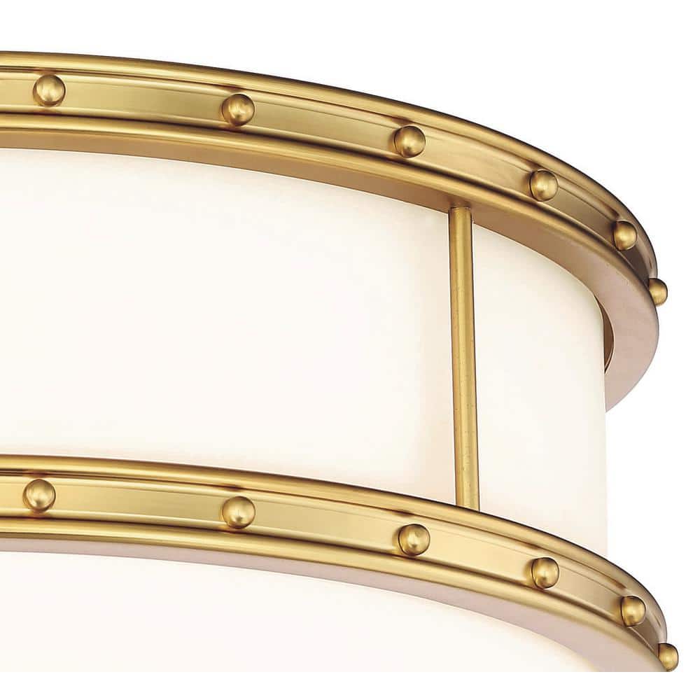 Liberty Gold Brushed Nickel 1-Light LED Drum Flush Mount