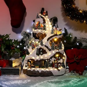 18 in. Tall Animated Winter Wonderland Set with LED Light and Music