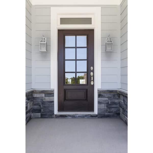 Canton Heights 1-Light 12.75 in. Stainless Steel Outdoor Wall Lantern with Clear Beveled Glass