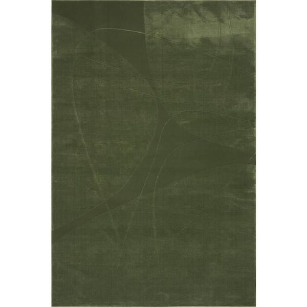 Sonia Green Washable 5 ft. x 8 ft. Indoor Area Rug