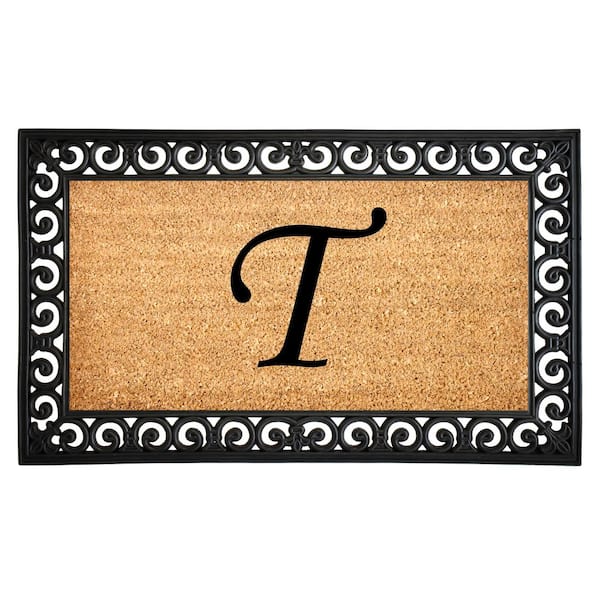 Calloway Mills Gabriel 18 in. x 30 in. Monogrammed (Letter T) Door Mat