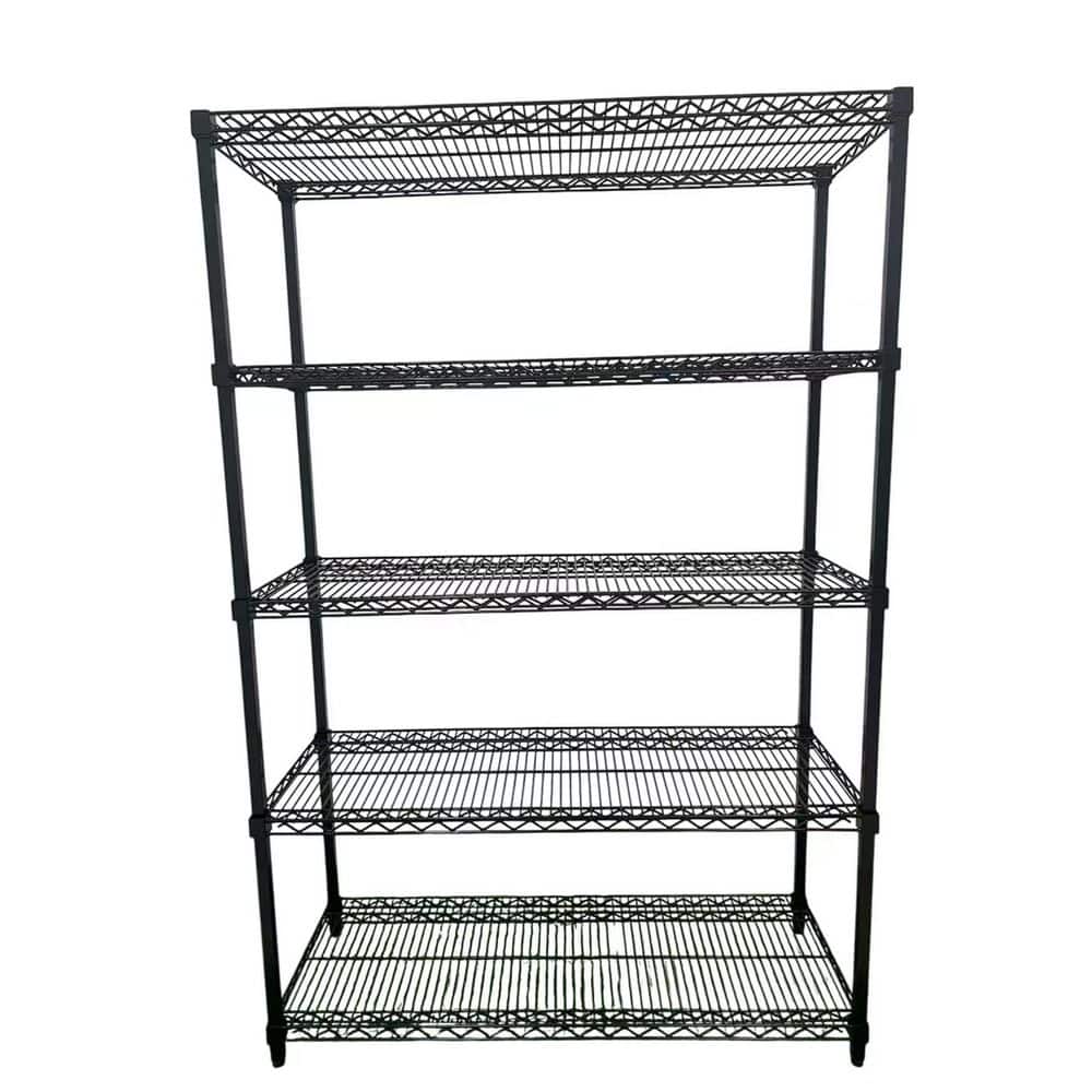Wire Shelving Adjustable 5-Tier 48 in. W x 72 in. H x 18 in. D in. Black price history on PriceWatchPro