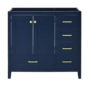 35.11 in. W x 17.91 in. D x 33.07 in. H Bath Vanity Cabinet without Top in Blue