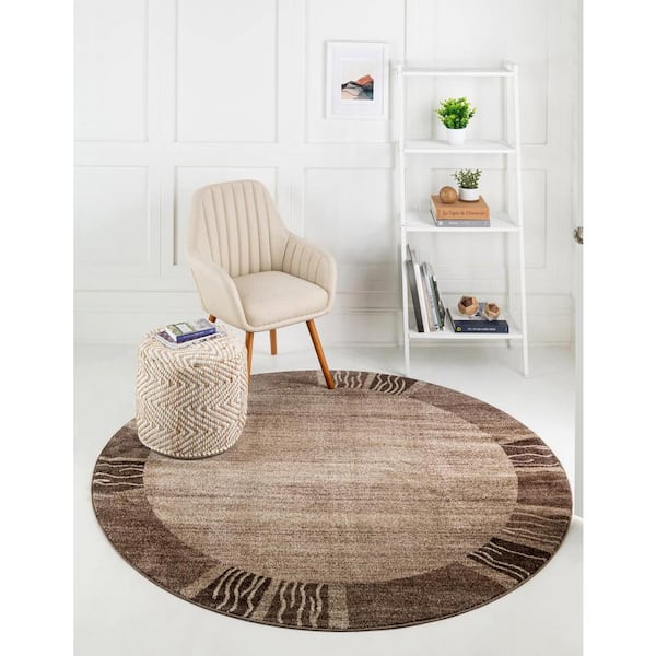 Del Mar Sarah Light Brown 8' 0 x 8' 0 Round Rug