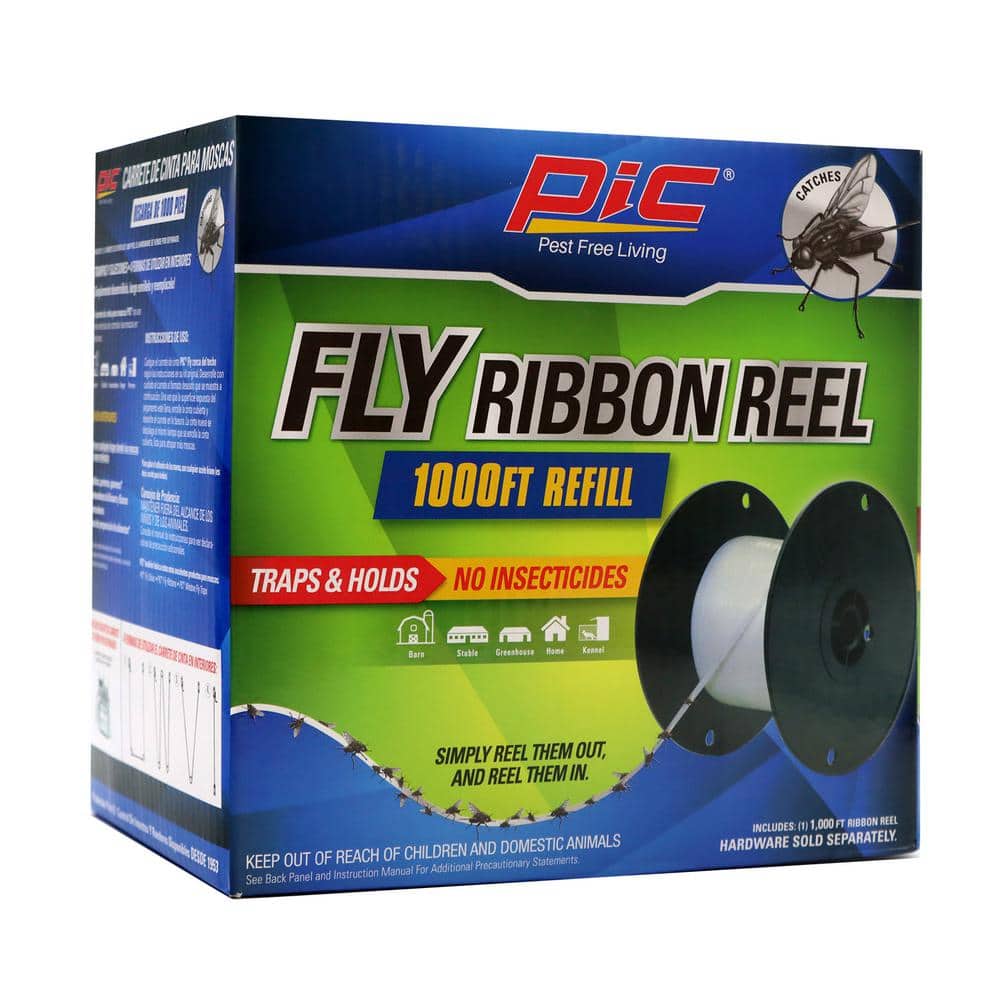 PIC Fly Ribbon Line Trap Refill,1000 ft., Fly Reel Sticky Tape Trap, Indoor  Outdoor Disposable Fly Strip, Non-Toxic REFILL-FLY-REEL The Home Depot