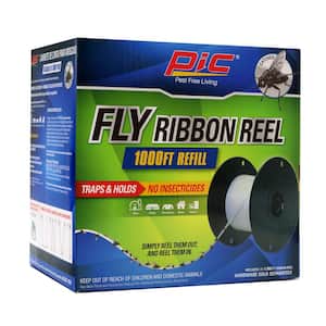 Fly Ribbon Line Trap Refill,1000 ft., Fly Reel Sticky Tape Trap, Indoor Outdoor Disposable Fly Strip, Non-Toxic