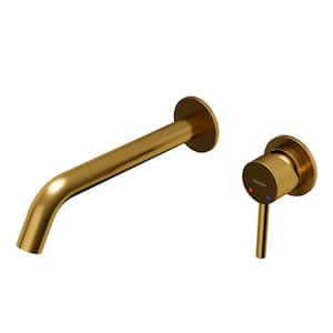 Grantham Single Handle Wall Mounted Bathroom Faucet in Gold