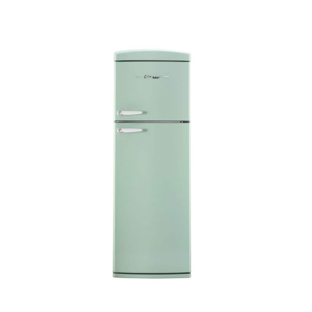 Classic Retro 23.8 in. 11 cu. ft. Frost Free Top Freezer Refrigerator in Summer Mint Green, Energy Star