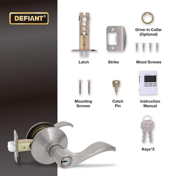 Defiant Naples Satin Nickel Keyed Entry Door Lever 32LYEX200B