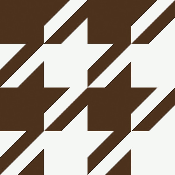 RUPAUL RuHoundstooth Brown Vinyl Peel and Stick Wallpaper Sample