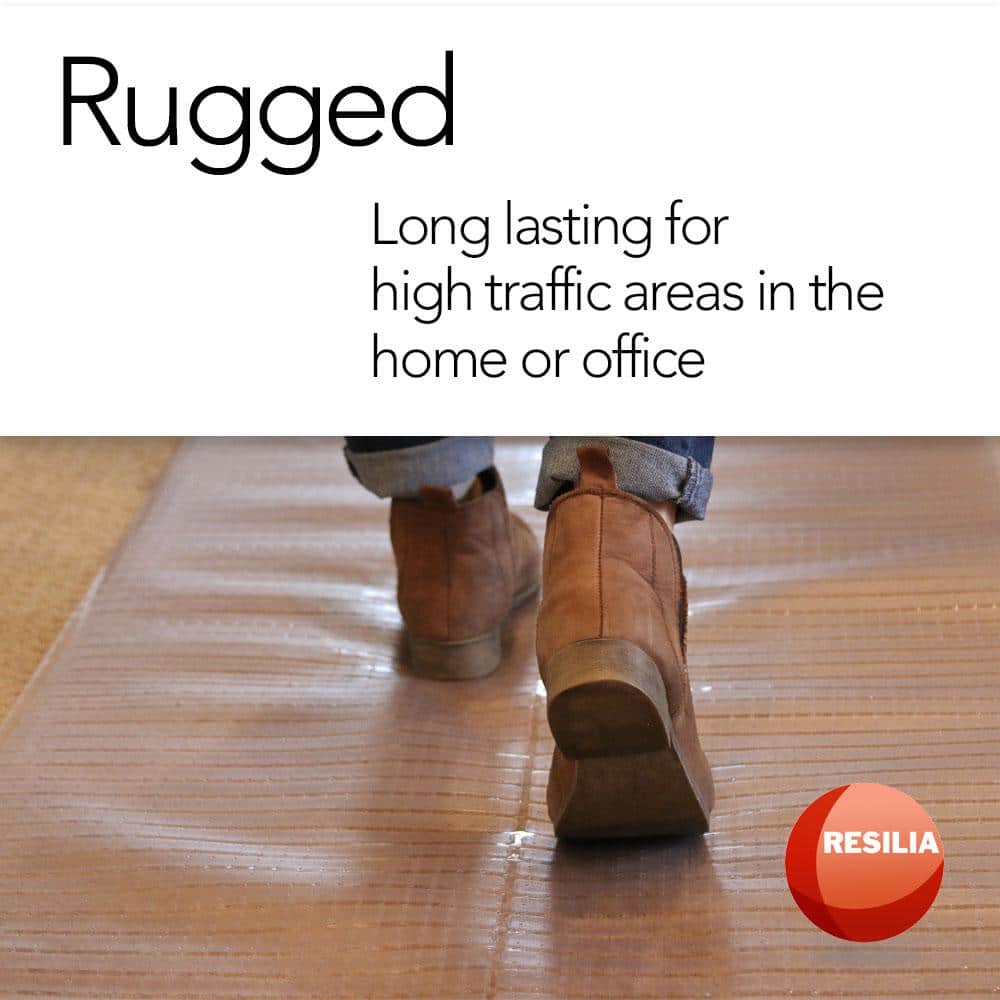 Clear Vinyl Deep-Pile Carpet Protector Mat, 27in x 6ft