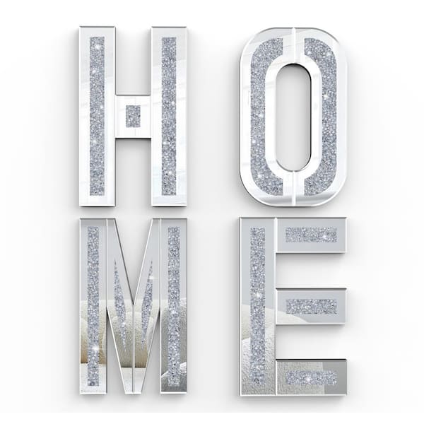 THKSHOUZ Silver 20 in. W x 11.8 in. H Modern Irregular Glass