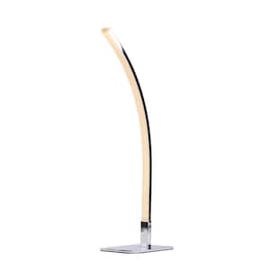 20 in. Modern Arc Design Chrome Integrated LED Table Lamp
