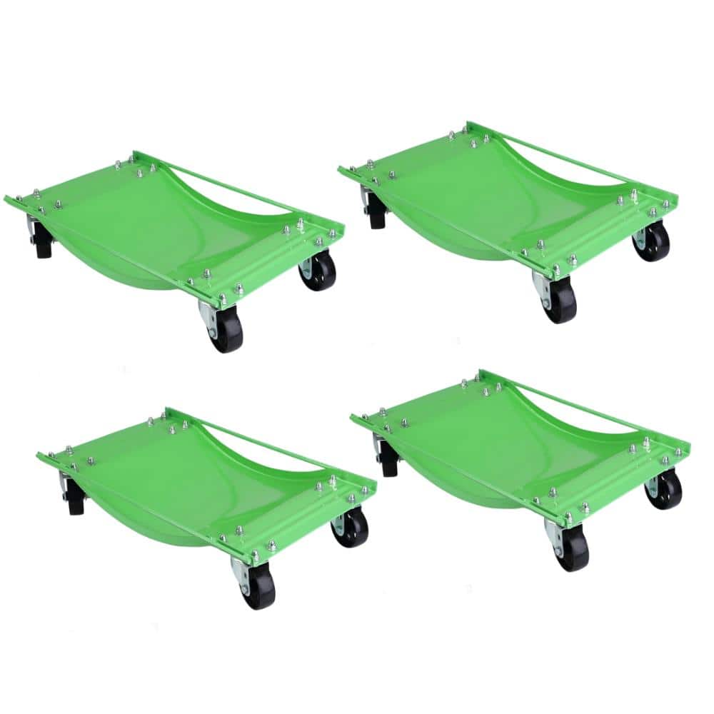 Green 5000 LBS Car Wheel Dolly Set with Brakes, Swivel Steel Wheels, Anti-Skid for Cars, Trucks, Trailers, Set of 4 price history on PriceWatchPro