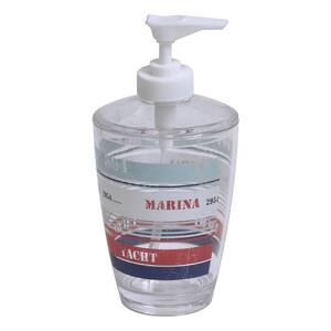 Yacht Club Clear Acrylic Printed Bath Soap and Lotion Dispenser