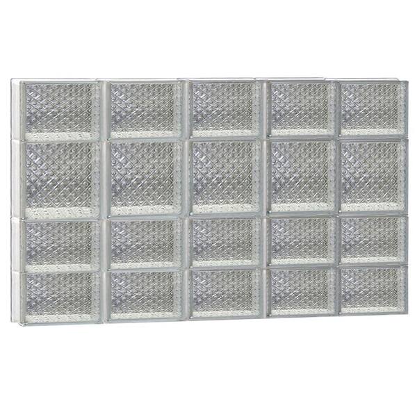 Clearly Secure 38.75 in. x 25 in. x 3.125 in. Frameless Diamond Pattern Non-Vented Glass Block Window
