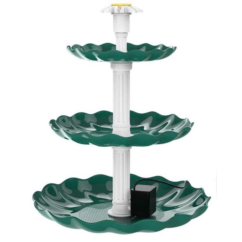 3 Tiered Green Bird Bath with 3.5-Watt Solar Pump, DIY Solar Fountain Detachable and Suitable for Bird Bath price history on PriceWatchPro