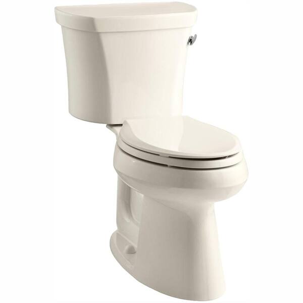 KOHLER Highline 14 in. Rough-In 2-piece 1.28 GPF Single Flush Elongated Toilet in Almond, Seat Not Included