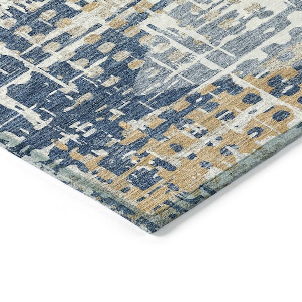 Chantille Machine Washable Indoor/Outdoor Abstract ACN2116 Navy 3 ft. x 5 ft. Area Rug