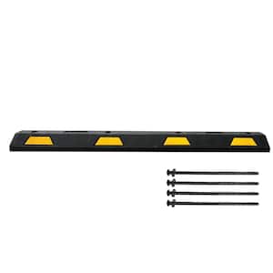 Parking Stop with Yellow Stripes, 6 ft. for Asphalt