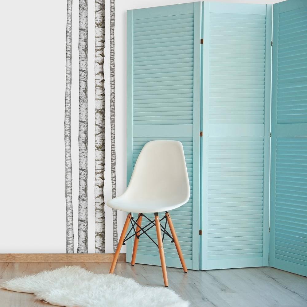 Realistic Birch Trees Peel and Stick Vinyl Wall Decal Set