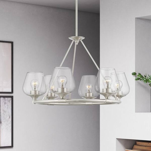 AVIANCE LIGHTING Hillbrook-6 Light Brushed Nickel Chandelier