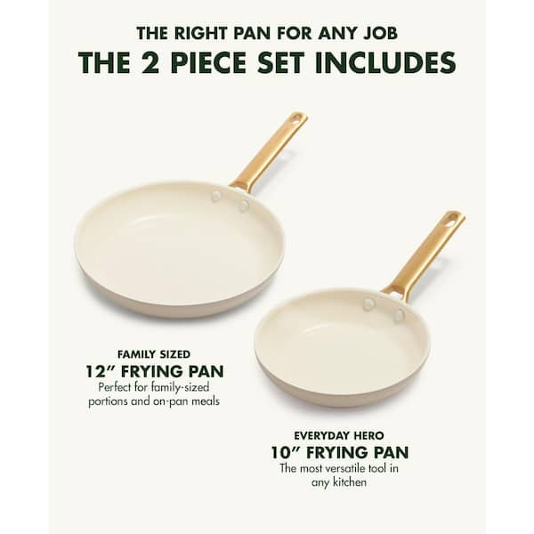 Reserve Ceramic Nonstick 10-Piece Cookware Set, Taupe with Gold-Tone