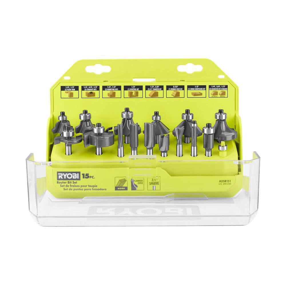 RYOBI Router Bit Set (15-Piece) A25RS15 - The Home Depot RYOBI Router Bit Set (15-Piece) A25RS15 - The Home Depot