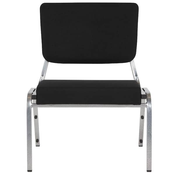 Flash Furniture Fabric Stackable Reception Chair in Black