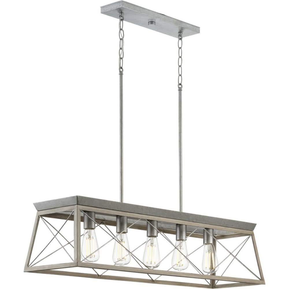 Briarwood Galvanized Steel 5-Light Linear Chandelier