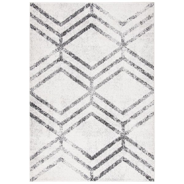 SAFAVIEH Adirondack Ivory/Gray 5 ft. x 8 ft. Distressed Diamond Area Rug