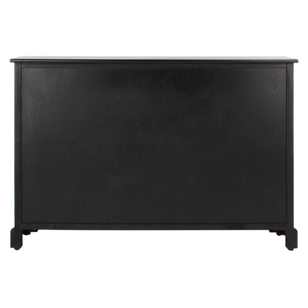 Adiland Chic Black Wood and Metal Sideboard with Storage