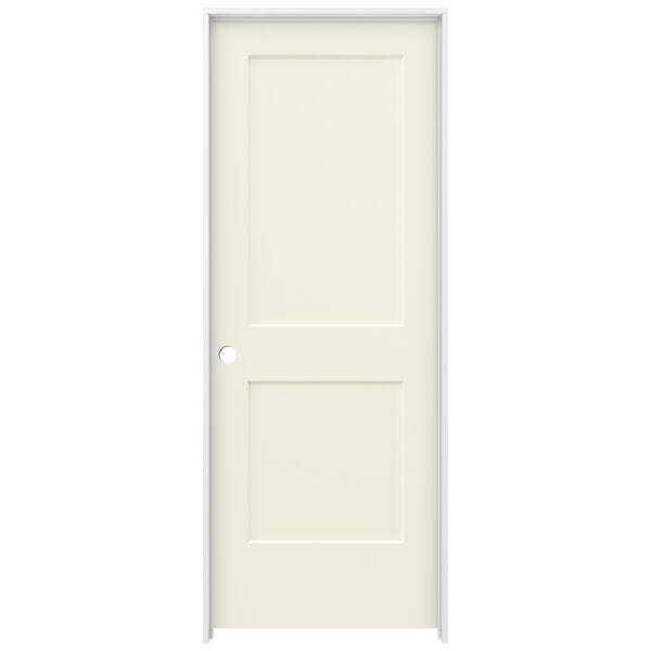 JELD-WEN 30 in. x 80 in. Monroe Vanilla Painted Right-Hand Smooth Solid Core Molded Composite MDF Single Prehung Interior Door