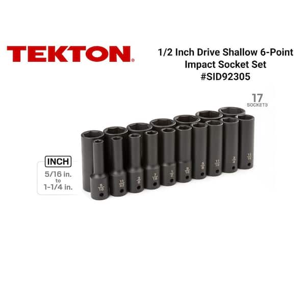 1/2 in. Drive Deep 6-Point Impact Socket Set, 17-Piece (5/16 in. -1-1/4 in.)