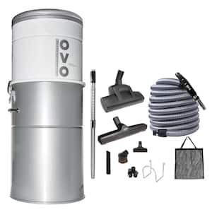 Heavy-Duty Bagless and Bagged Corded Washable Filter Multisurface Central Vacuum 750AW 30 ft. Deluxe Plus Kit Included
