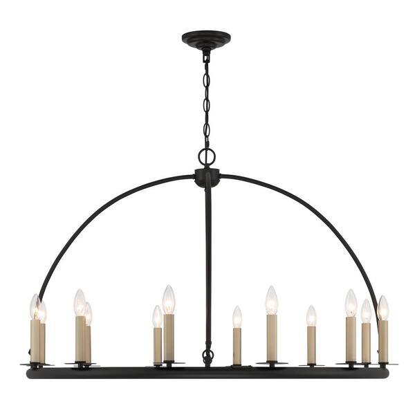 Vanity Art Nimes 12-Light Black/Brass Dust Wagon Wheel Chandelier