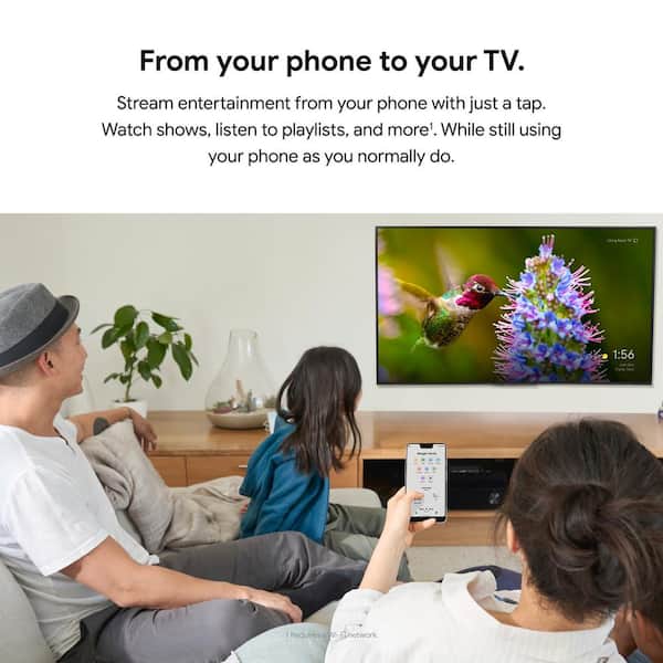 Google Chromecast with Google TV (HD) - Snow GA03131-US - The Home Depot