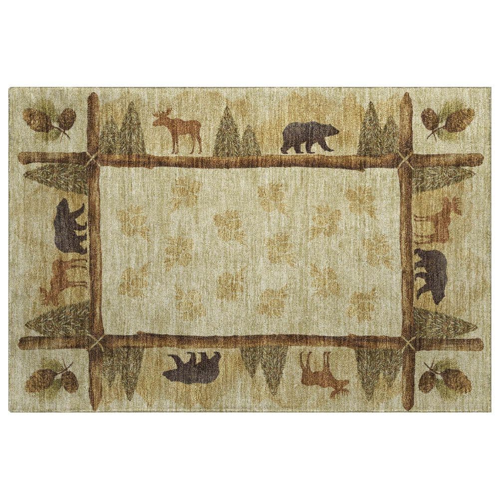 Dream Shag Premium Machine Washable Abstract ADS142 Khaki 3 ft. x 4 ft. Area Rug price history on PriceWatchPro