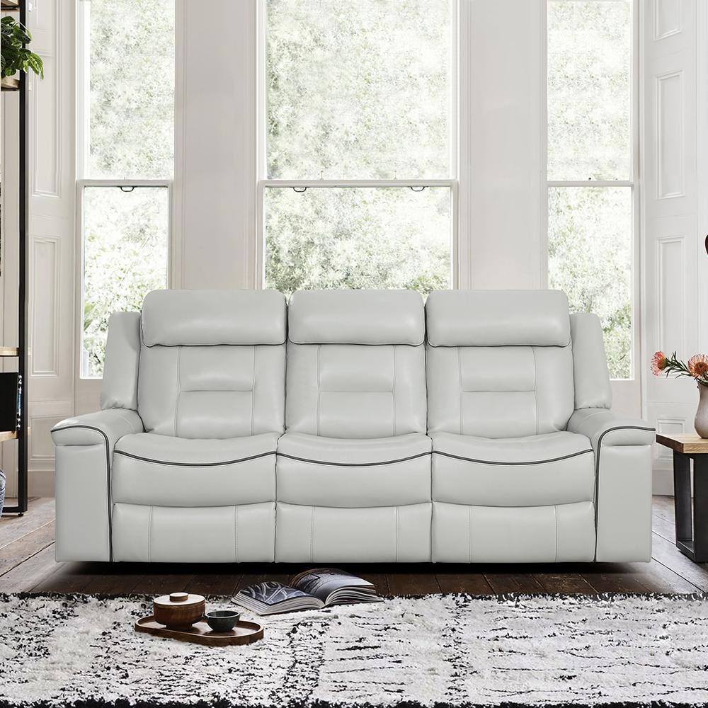 Light gray reclining cheap sofa