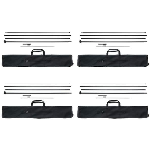 VEVOR Feather Flag Pole Kit 4 Packs Swooper Flag Pole 16.3 ft. Sign Flag Poles for Business Advertising Flags Outdoor Flagpole