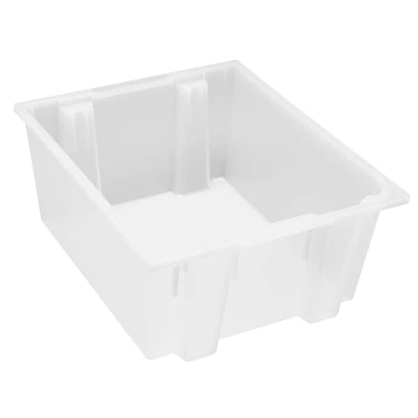 QUANTUM STORAGE SYSTEMS 15 Gal. Genuine Stack and Nest Tote in Clear (Liquid Sold Separately) (3-Carton)