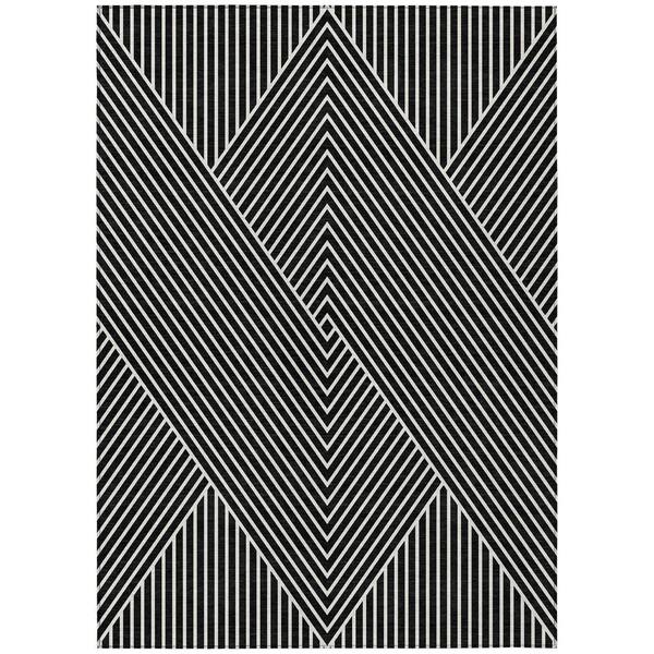 Chantille Machine Washable Indoor/Outdoor Abstract ACN937 Black 10 ft. x 14 ft. Area Rug