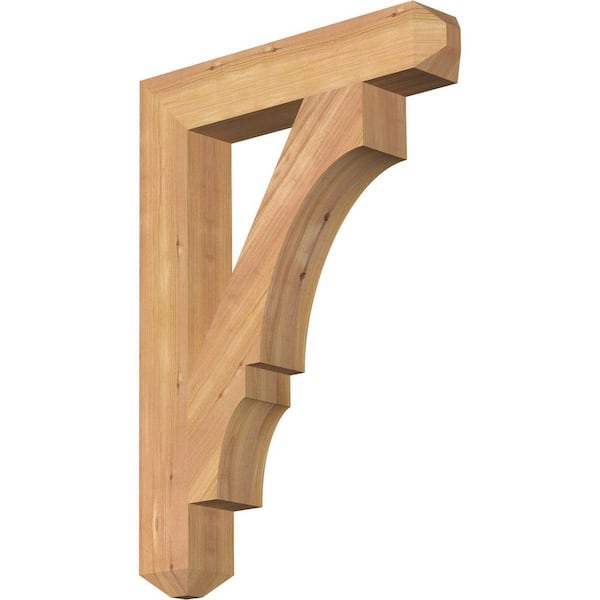 Ekena Millwork 3.5 in. x 28 in. x 20 in. Western Red Cedar Balboa Craftsman Smooth Bracket
