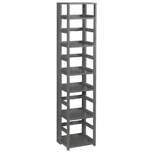 Nemus 67 in. Grey 6-Shelf High Square Folding Standard Bookcase