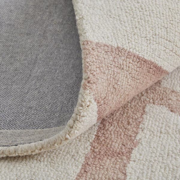 5 x 8 Ivory, Pink, Tan Geometric Area Rug